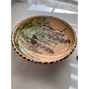 Large Italian design pasta serving bowl, clay bottom**